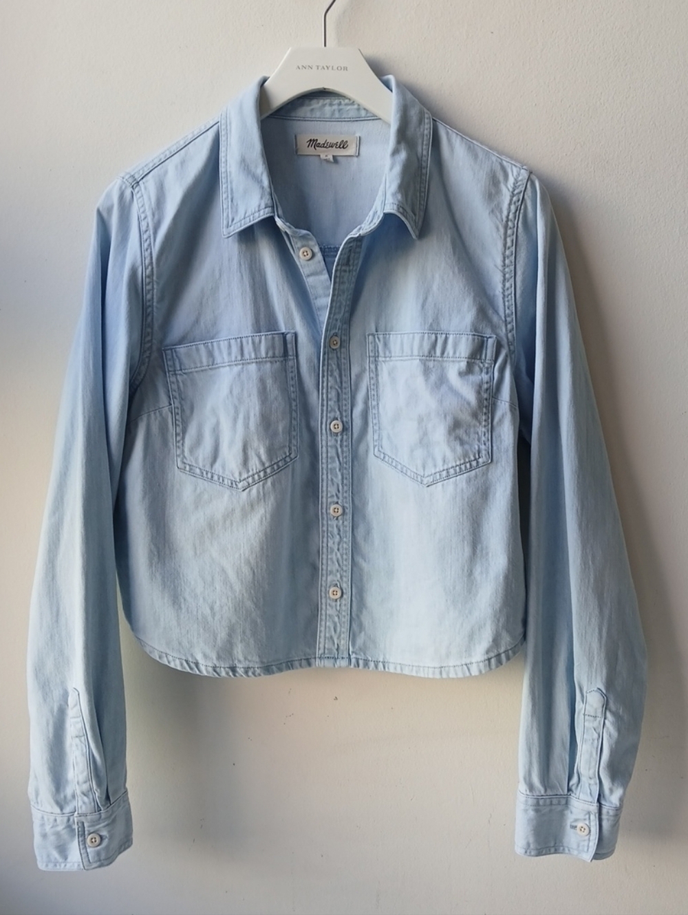 Madewell Crop Cotton Hemp Jean Shirt Women's Medium